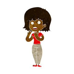 cartoon shocked woman
