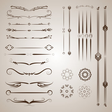 A diverse collection of vector dividers, bumpers, frames