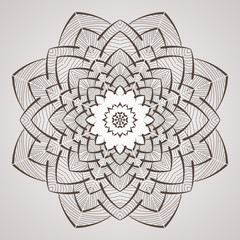 Obraz premium Vector circular pattern in the form of intricate flower. Mandala