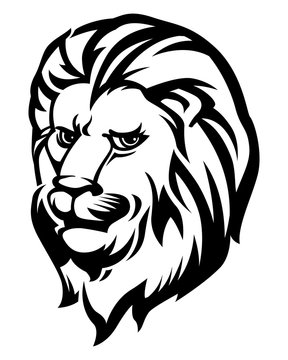 Lion Head Black and White.