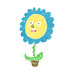 cartoon flower with face