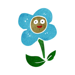 cartoon flower with face