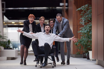 business people group have fun
