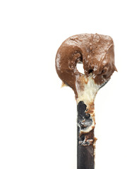 Marmorkuchen teig auf Teiglöffel