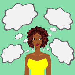 A woman thinking about something