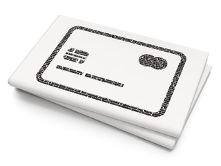 Banking concept: Credit Card on Blank Newspaper background