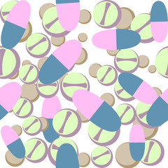 The background with colorful pills