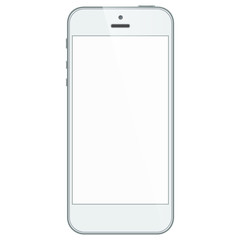 White business mobile phone isolated on white background