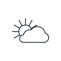 outline icon of sun and cloud