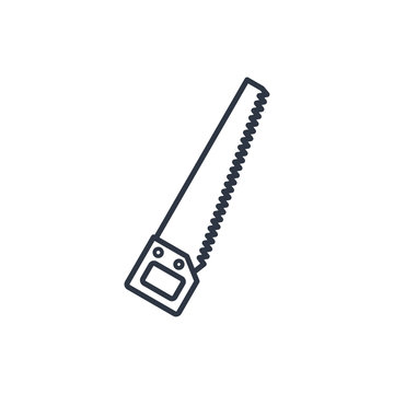outline icon of hand saw