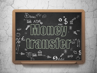 Money concept: Money Transfer on School Board background