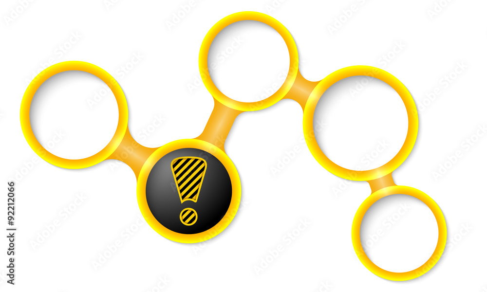 Poster abstract circular frames for your text and exclamation mark