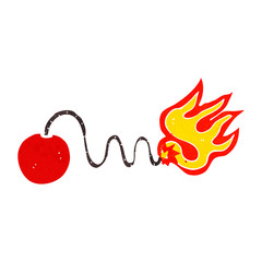 cartoon bomb with burning fuse