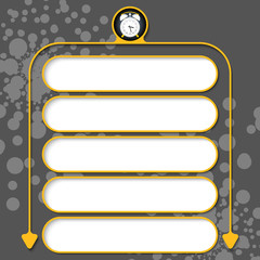 Five frames for your text and alarm clock