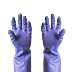 Obraz premium purple rubber gloves