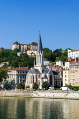 Fototapeta na wymiar Lyon city landscape view, France