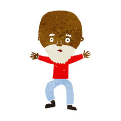 cartoon panicking old man