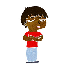 cartoon annoyed boy