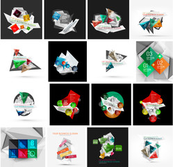 Set of abstract geometric infographic banner templates