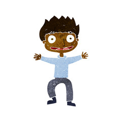 cartoon grinning boy