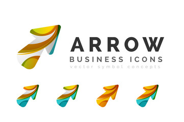Obraz premium Set of arrow logo business icons