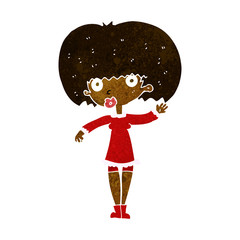 cartoon waving girl