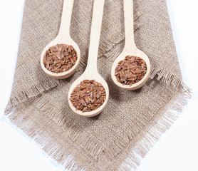 closeup of flaxseed isolated on white