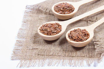 closeup of flaxseed isolated on white