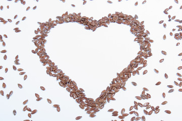 closeup of flaxseed isolated on white