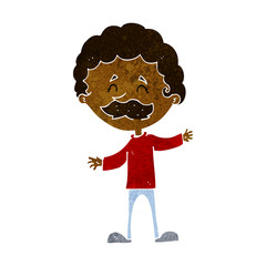 cartoon happy man with mustache