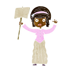 cartoon vicorian woman protesting