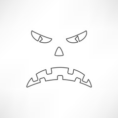 Scary face of halloween. Vector illustration