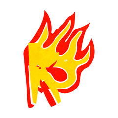 cartoon flaming letter