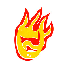cartoon flaming letter