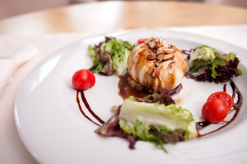 Tasty beautiful food is seducing in restaurant