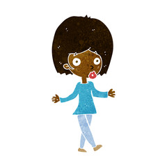 cartoon confused woman