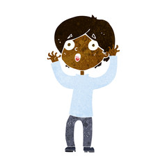 cartoon frightened man