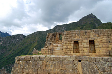 Stone Wall at Machu Picchu © kdegraauw