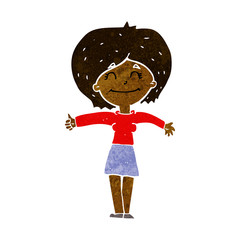 cartoon woman giving thumbs up sign