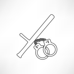 Vector illustration of isolated modern police icon