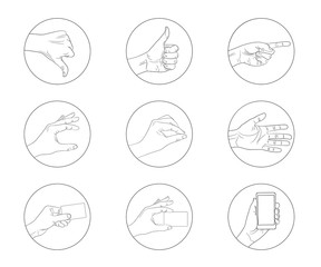 business hand gestures contour icon