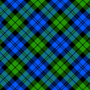 Black Watch milytary tartan diagonal seamless pattern
