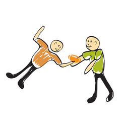 man playing football illustration