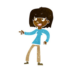 cartoon girl pointing
