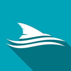 Icon shark with a long shadow