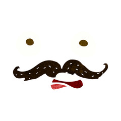 cartoon mustache face