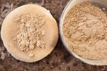 Makeup powder with sponge