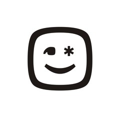 smiles icon.  Pleased. Square.Oval.