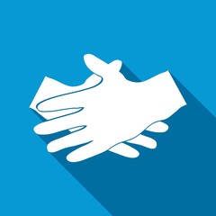 Hands Deal Design Icon  with a long shadow