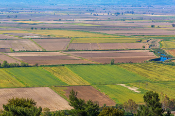Fototapeta na wymiar Aerial view of farming land